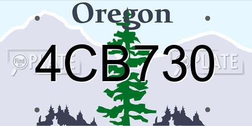 4CB730 Oregon License Plate