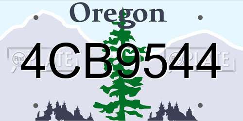 4CB9544 Oregon License Plate