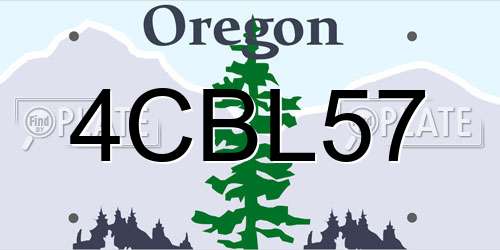 4CBL57 Oregon License Plate
