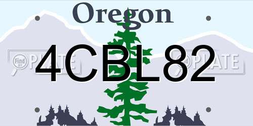 4CBL82 Oregon License Plate