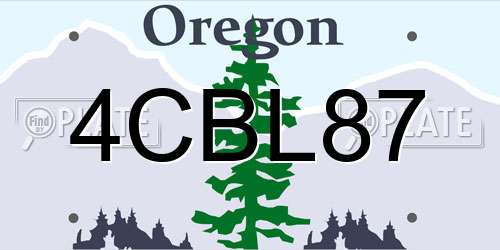 4CBL87 Oregon License Plate