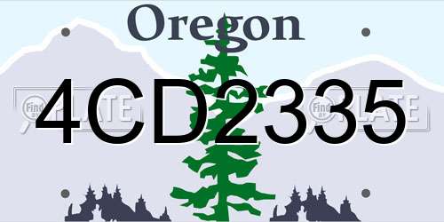 4CD2335 Oregon License Plate