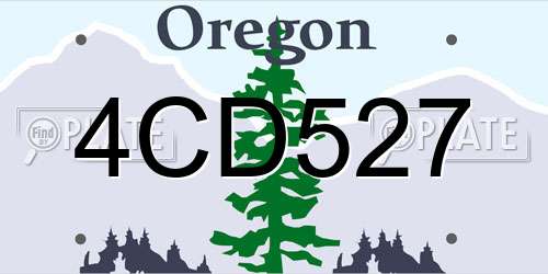 4CD527 Oregon License Plate