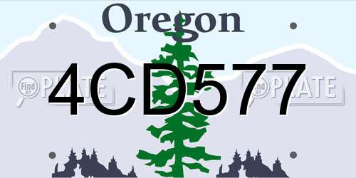 4CD577 Oregon License Plate
