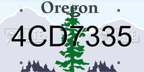 4CD7335 Oregon License Plate