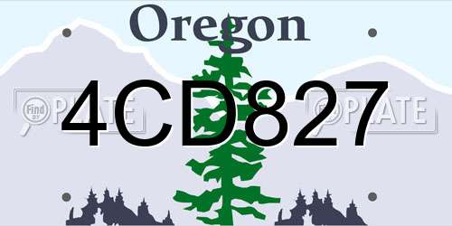 4CD827 Oregon License Plate