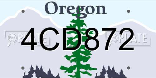 4CD872 Oregon License Plate