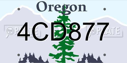 4CD877 Oregon License Plate
