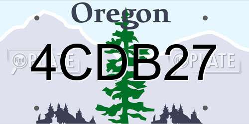 4CDB27 Oregon License Plate