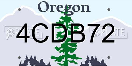 4CDB72 Oregon License Plate