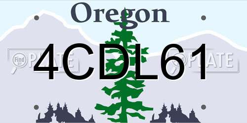 4CDL61 Oregon License Plate