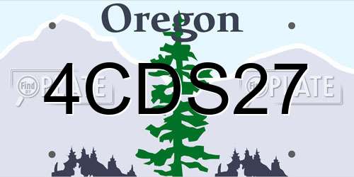 4CDS27 Oregon License Plate