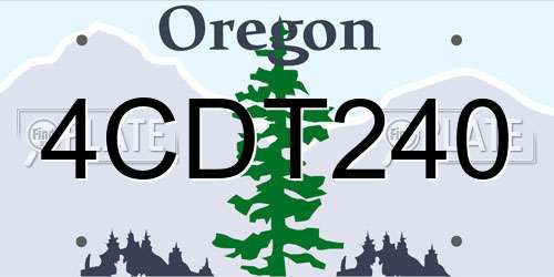 4CDT240 Oregon License Plate