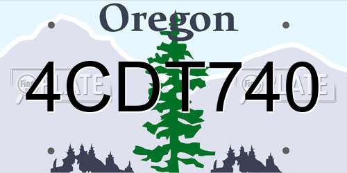 4CDT740 Oregon License Plate