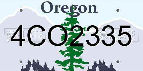 4CO2335 Oregon License Plate