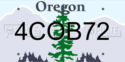 4COB72 Oregon License Plate