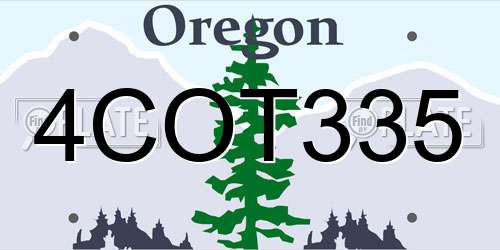 4COT335 Oregon License Plate