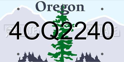 4CQ2240 Oregon License Plate