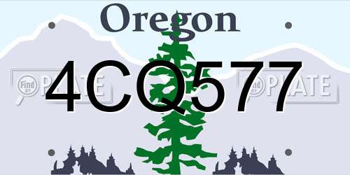 4CQ577 Oregon License Plate