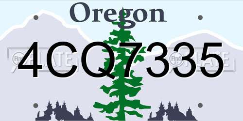4CQ7335 Oregon License Plate