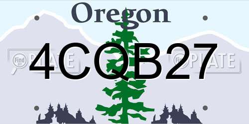 4CQB27 Oregon License Plate