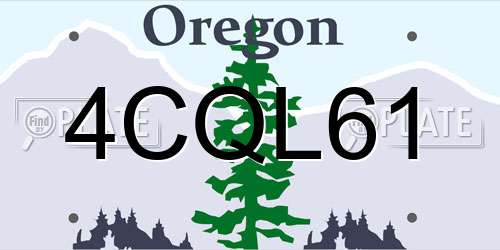 4CQL61 Oregon License Plate