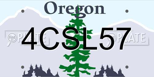 4CSL57 Oregon License Plate