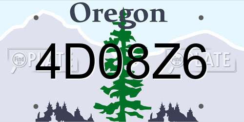 4D08Z6 Oregon License Plate