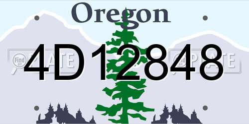 4D12848 Oregon License Plate