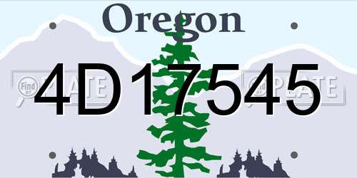 4D17545 Oregon License Plate