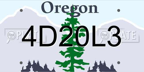 4D20L3 Oregon License Plate