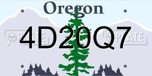 4D20Q7 Oregon License Plate