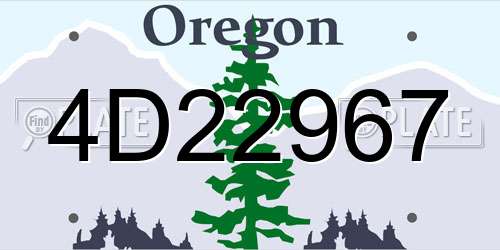 4D22967 Oregon License Plate