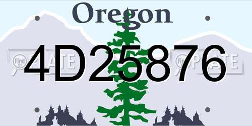 4D25876 Oregon License Plate