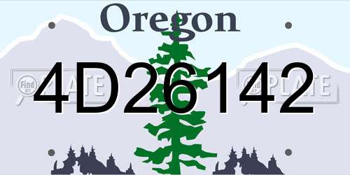 4D26142 Oregon License Plate