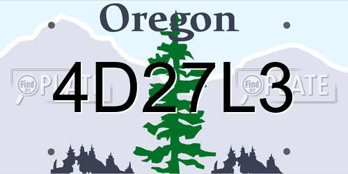 4D27L3 Oregon License Plate