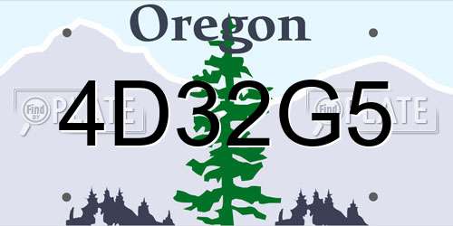 4D32G5 Oregon License Plate