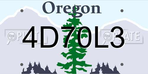 4D70L3 Oregon License Plate