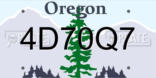 4D70Q7 Oregon License Plate