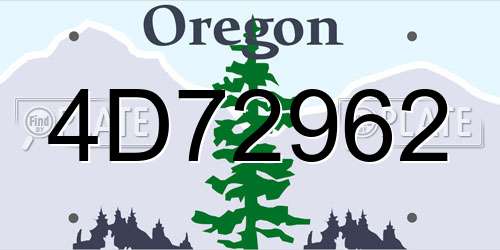 4D72962 Oregon License Plate