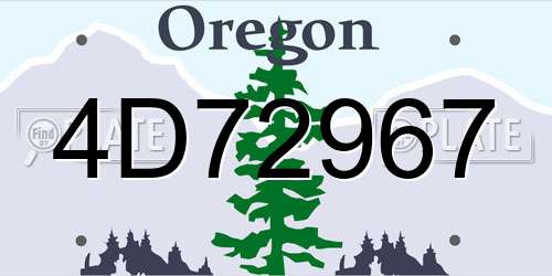4D72967 Oregon License Plate