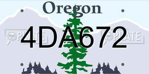 4DA672 Oregon License Plate