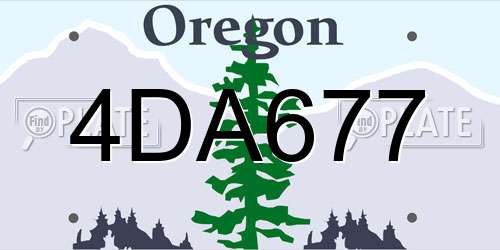 4DA677 Oregon License Plate