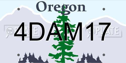 4DAM17 Oregon License Plate