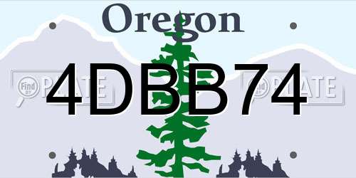 4DBB74 Oregon License Plate