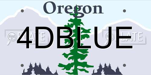 4DBLUE Oregon License Plate