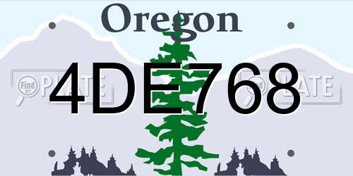 4DE768 Oregon License Plate