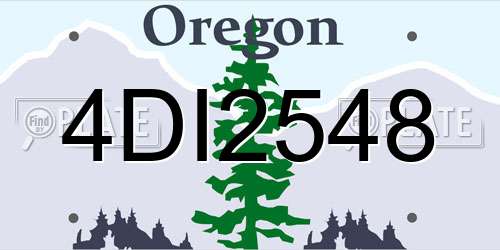 4DI2548 Oregon License Plate
