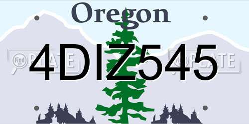 4DIZ545 Oregon License Plate