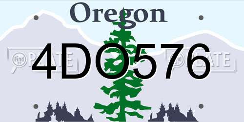4DO576 Oregon License Plate